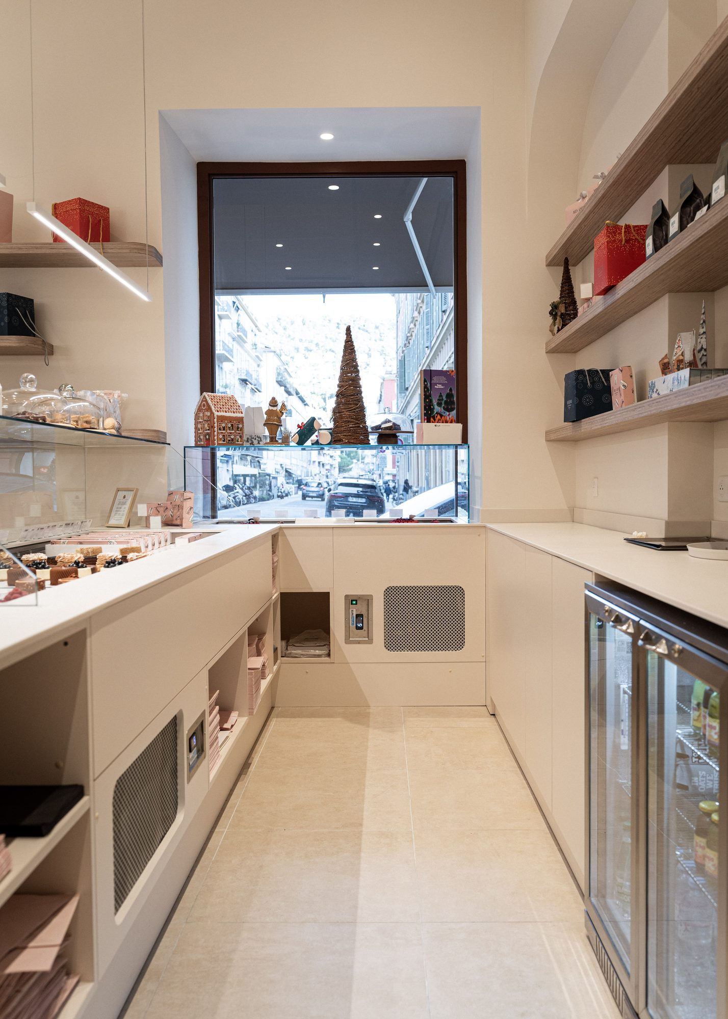 Interior view towards the street window