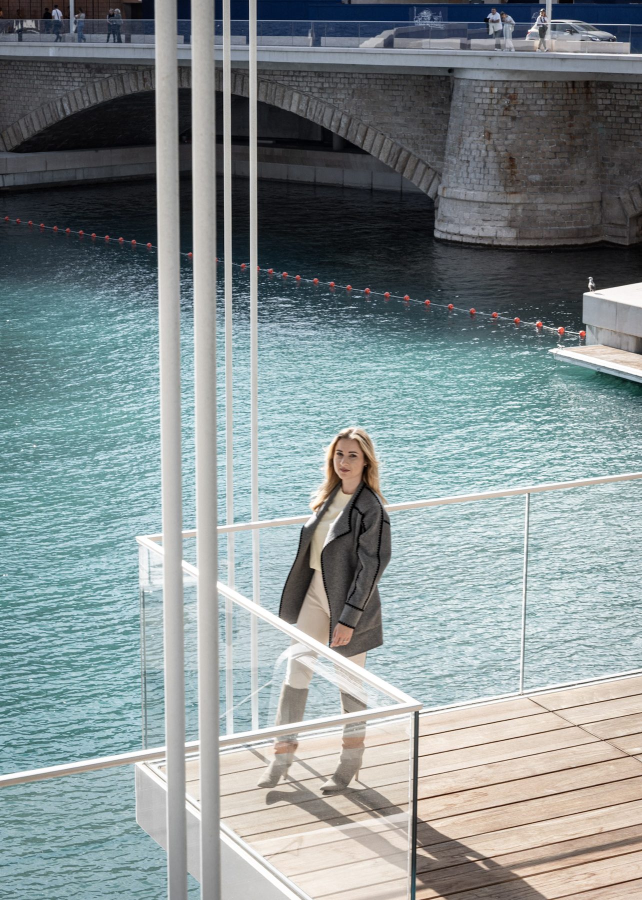 Marie-Christine on the Monaco waterfront